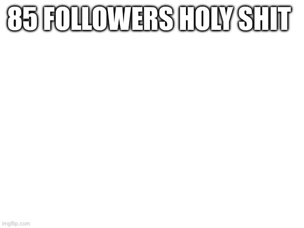 85 FOLLOWERS HOLY SHIT | made w/ Imgflip meme maker