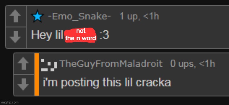 hey lil not the n word :3 | not the n word | made w/ Imgflip meme maker