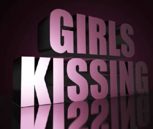 Girls kissing 3d text Blank Meme Template