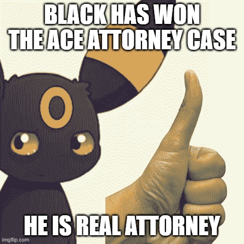 he did it!"!!!! | BLACK HAS WON THE ACE ATTORNEY CASE; HE IS REAL ATTORNEY | made w/ Imgflip meme maker