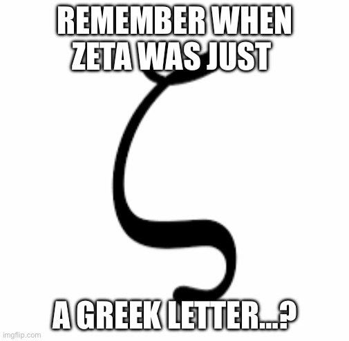 Miss those times.. | REMEMBER WHEN ZETA WAS JUST; A GREEK LETTER…? | made w/ Imgflip meme maker
