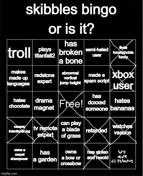 Skibbles kys bingo | image tagged in skibbles kys bingo | made w/ Imgflip meme maker