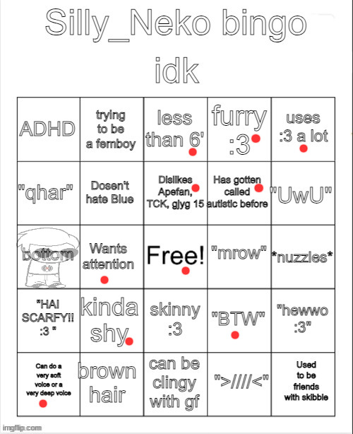 Silly_Neko bingo | image tagged in silly_neko bingo | made w/ Imgflip meme maker