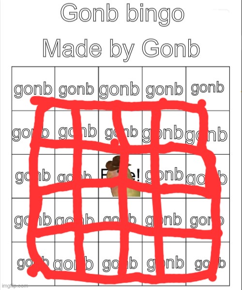 Gonb bingo | image tagged in gonb bingo | made w/ Imgflip meme maker