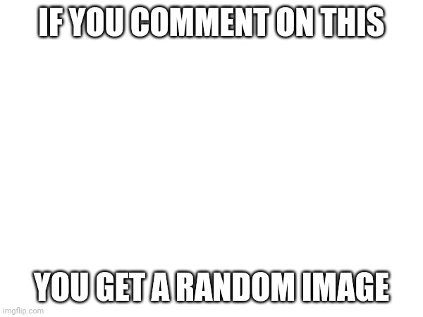 IF YOU COMMENT ON THIS; YOU GET A RANDOM IMAGE | made w/ Imgflip meme maker