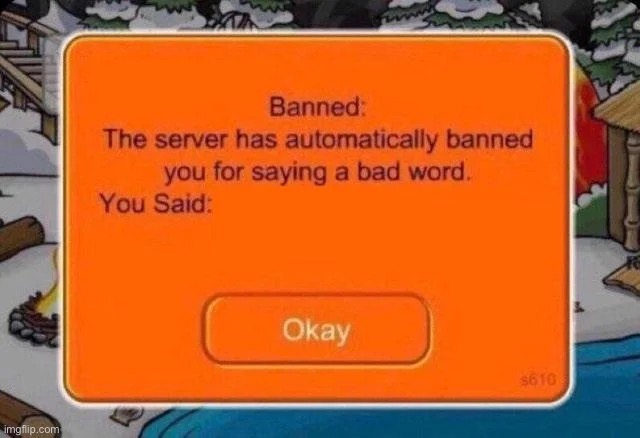 Club penguin ban | image tagged in club penguin ban | made w/ Imgflip meme maker