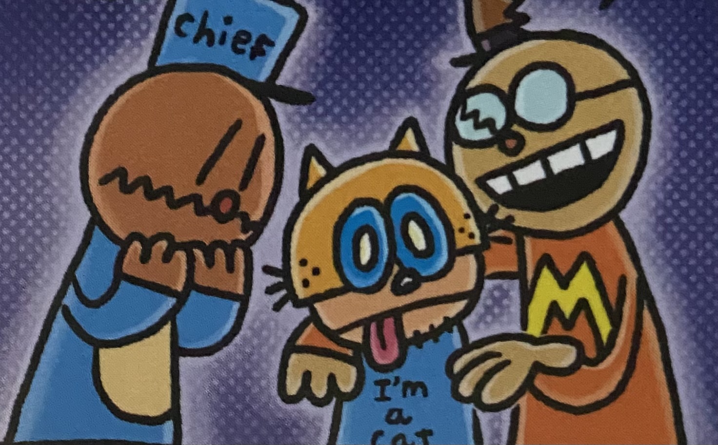 High Quality Cat-Dog Man with Mayor & Chief Blank Meme Template