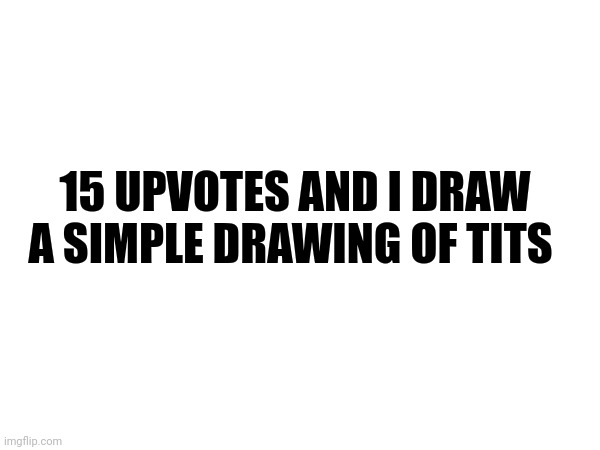 Totally not upvote begging | 15 UPVOTES AND I DRAW A SIMPLE DRAWING OF TITS | made w/ Imgflip meme maker