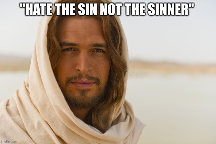 "HATE THE SIN NOT THE SINNER" | image tagged in m | made w/ Imgflip meme maker