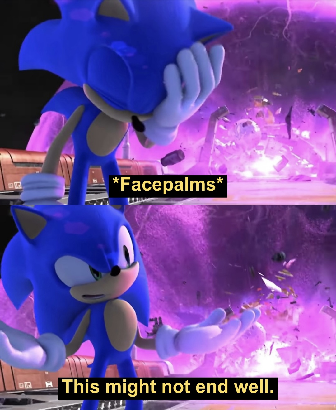 High Quality Sonic - This Might Not End Well Blank Meme Template