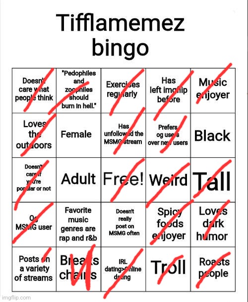 W is what | image tagged in tifflamemez bingo | made w/ Imgflip meme maker