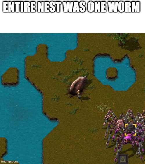 ENTIRE NEST WAS ONE WORM | image tagged in factorio | made w/ Imgflip meme maker