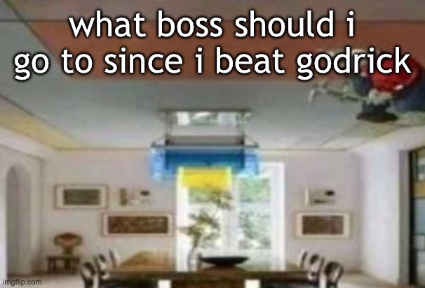 in the ceiling | what boss should i go to since i beat godrick | image tagged in in the ceiling | made w/ Imgflip meme maker