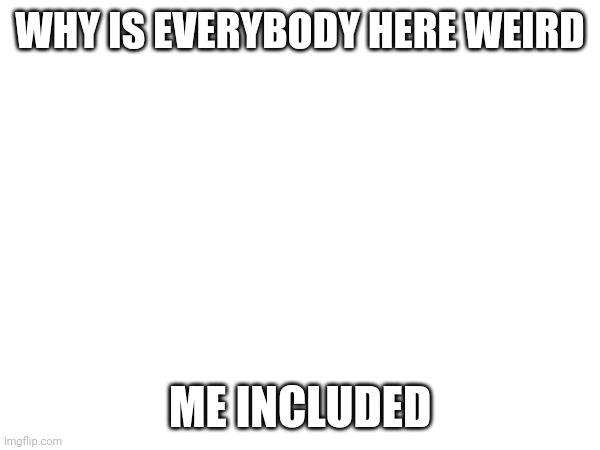 WHY IS EVERYBODY HERE WEIRD; ME INCLUDED | made w/ Imgflip meme maker