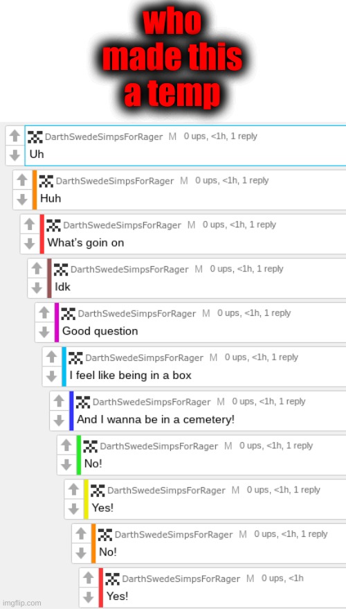 DarthSwede feels like being in a box | who made this a temp | image tagged in darthswede feels like being in a box | made w/ Imgflip meme maker