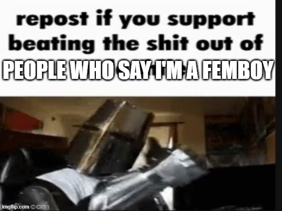 repost if you support beating the shit out of pedophiles | PEOPLE WHO SAY I'M A FEMBOY | image tagged in repost if you support beating the shit out of pedophiles | made w/ Imgflip meme maker