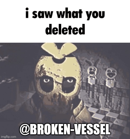 i saw what you deleted | @BROKEN-VESSEL | image tagged in i saw what you deleted | made w/ Imgflip meme maker