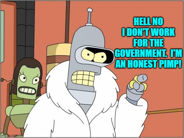 Ya gotta keep some standards. | HELL NO I DON'T WORK FOR THE GOVERNMENT.  I'M AN HONEST PIMP! | image tagged in blackjack and hookers | made w/ Imgflip meme maker