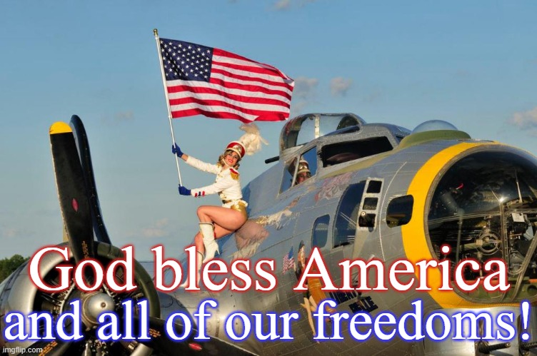 God bless America and all of our freedoms! | God bless America; and all of our freedoms! | image tagged in usa,constitution,civil rights,united states,free world,civic duty | made w/ Imgflip meme maker