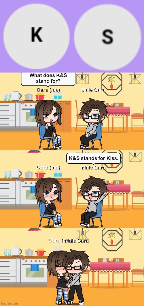 What happens if you get the K&S letters... You get this! (The S is a bit blurry) | image tagged in pop up school 2,pus2,x is for x,male cara,cara,kiss | made w/ Imgflip meme maker