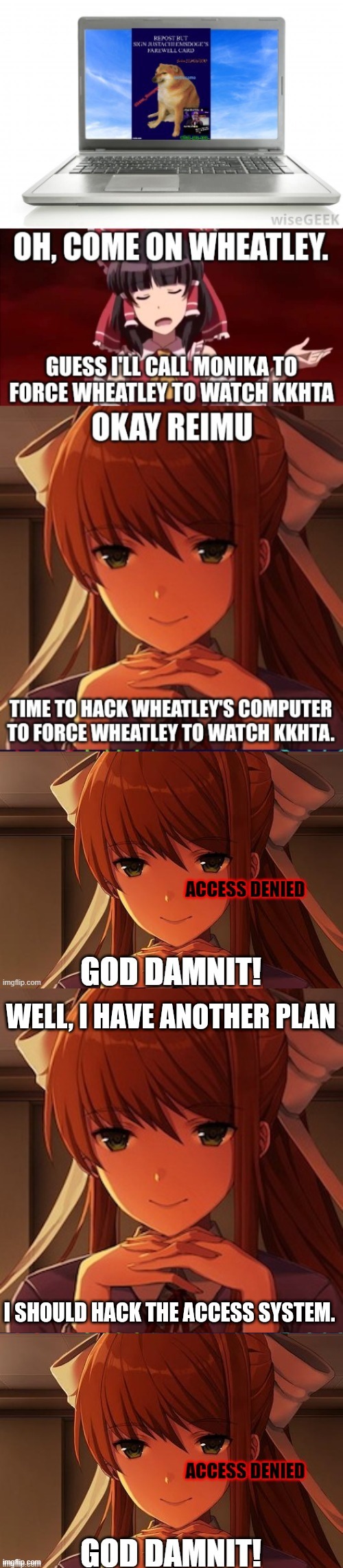 You can't hack the errors | image tagged in monika | made w/ Imgflip meme maker