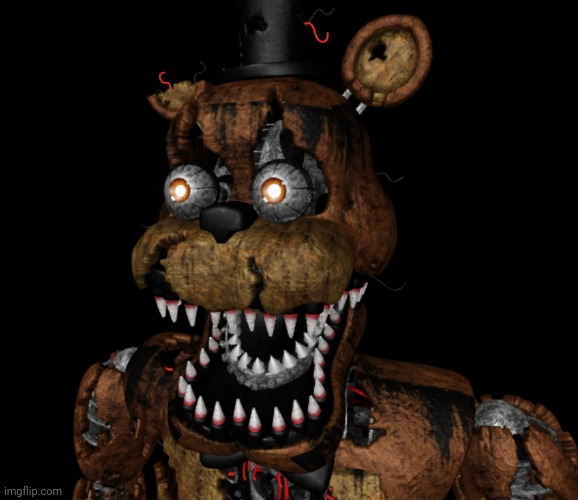 Nightmare Freddy Shocked | image tagged in nightmare freddy shocked | made w/ Imgflip meme maker