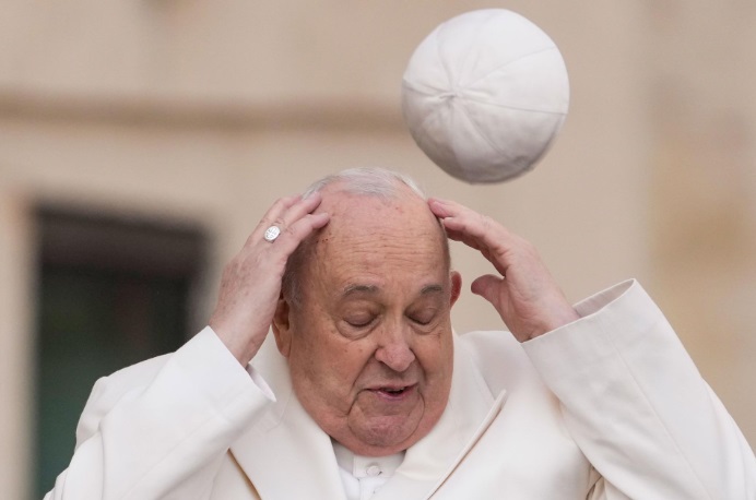 Pope loses cap Blank Meme Template