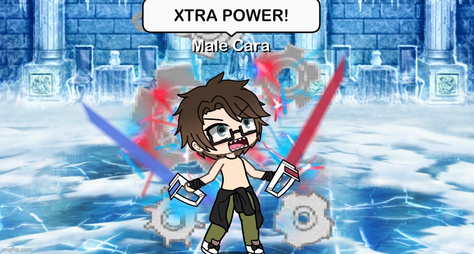 X is for Xtra Power | image tagged in pop up school 2,pus2,x is for x,male cara,xtra power | made w/ Imgflip meme maker