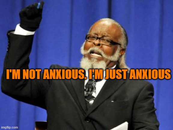 ...lol | I'M NOT ANXIOUS. I'M JUST ANXIOUS | image tagged in memes,too damn high | made w/ Imgflip meme maker