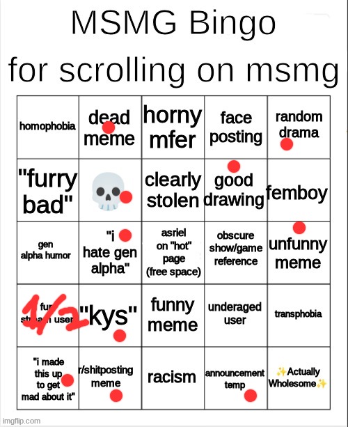 MSMG bingo | image tagged in msmg bingo | made w/ Imgflip meme maker