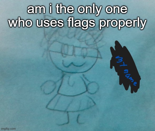 bda neko arc | am i the only one who uses flags properly | image tagged in bda neko arc | made w/ Imgflip meme maker