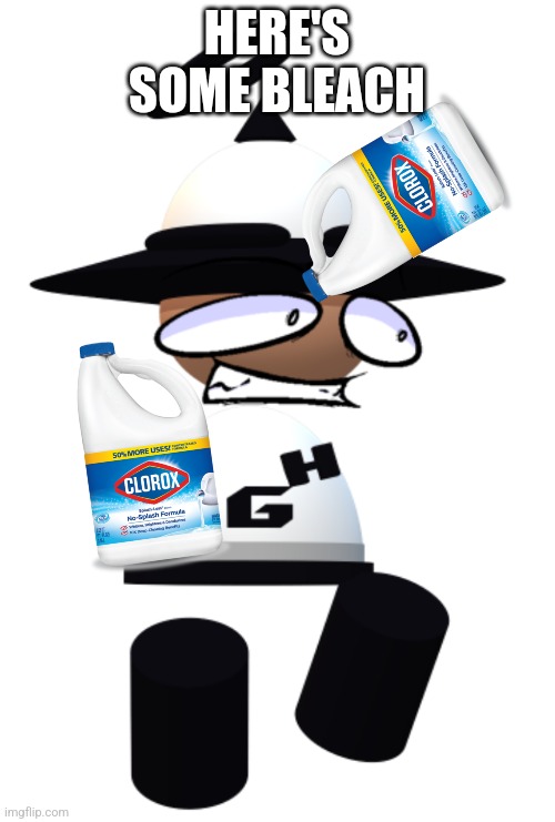 Bamodi saw cringe | HERE'S SOME BLEACH | image tagged in bamodi from vs banbodi or bamodi tc,bleach,vsbanbodi,dave and bambi | made w/ Imgflip meme maker