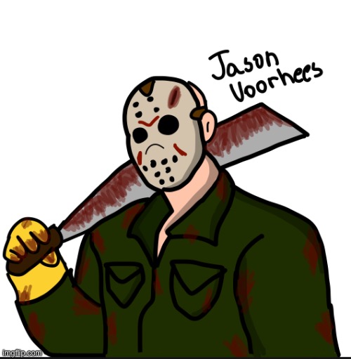 image tagged in jason voorhees,horror,drawing | made w/ Imgflip meme maker