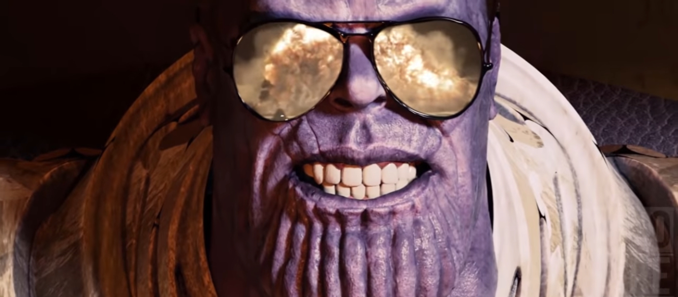 High Quality Thanos watching an explosion Blank Meme Template