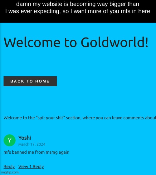 the link in the comments takes you to the reason why ya'll are even on my website | damn my website is becoming way bigger than I was ever expecting, so I want more of you mfs in here | made w/ Imgflip meme maker