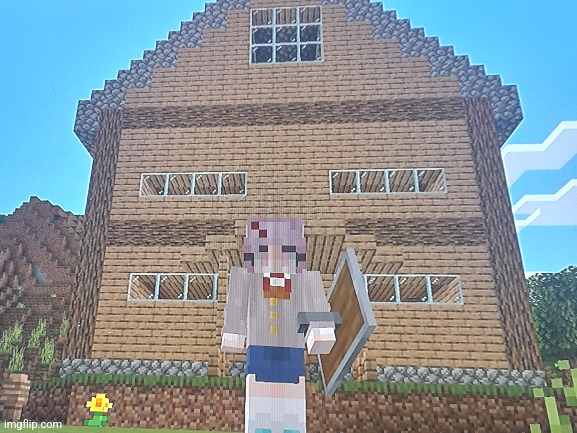 Finally finished my house | image tagged in memes,funny,minecraft | made w/ Imgflip meme maker