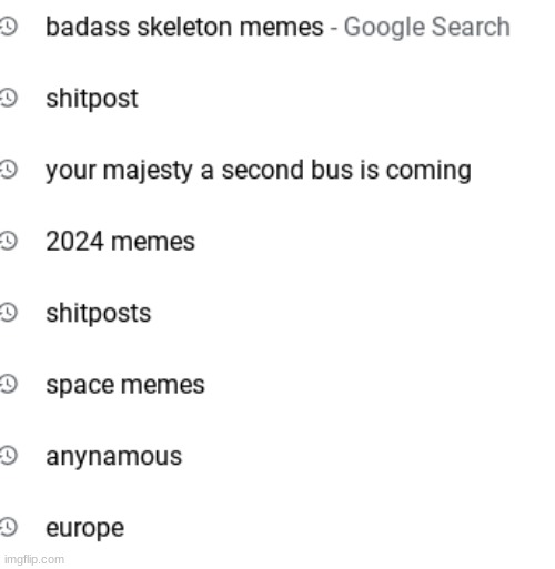 search history - Imgflip