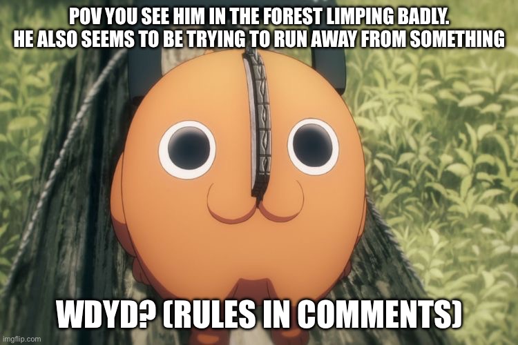 You know what you did | POV YOU SEE HIM IN THE FOREST LIMPING BADLY. HE ALSO SEEMS TO BE TRYING TO RUN AWAY FROM SOMETHING; WDYD? (RULES IN COMMENTS) | image tagged in you know what you did,best | made w/ Imgflip meme maker