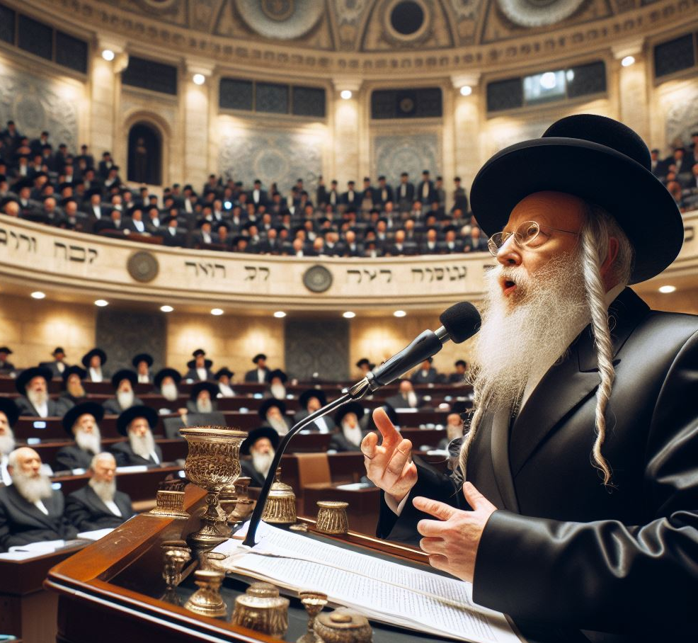 Orthodox Jew speaks at Knesset in Jerusalem Blank Meme Template