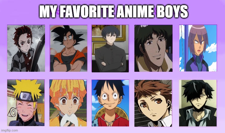 my favorite anime boys Blank Meme Template