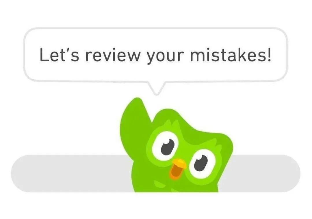 DuoLingo Review Your Mistakes Blank Meme Template