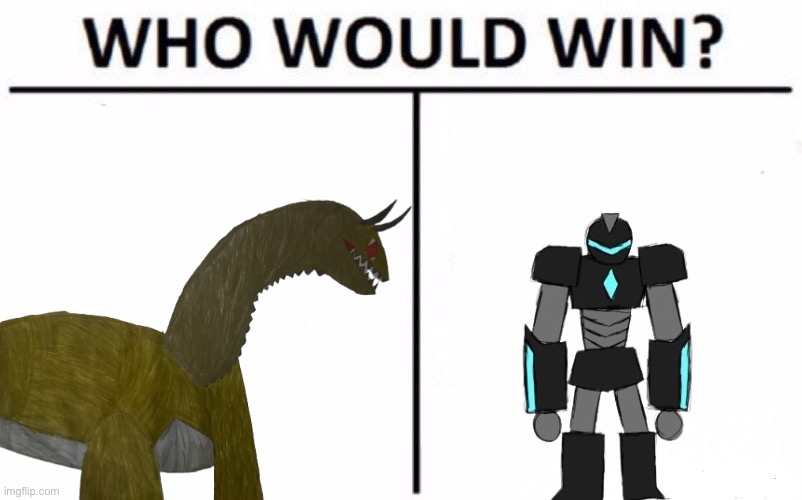 The 158.8 Meter tall Golden Deceiver vs the 122 Meter tall Titan | image tagged in memes,who would win | made w/ Imgflip meme maker