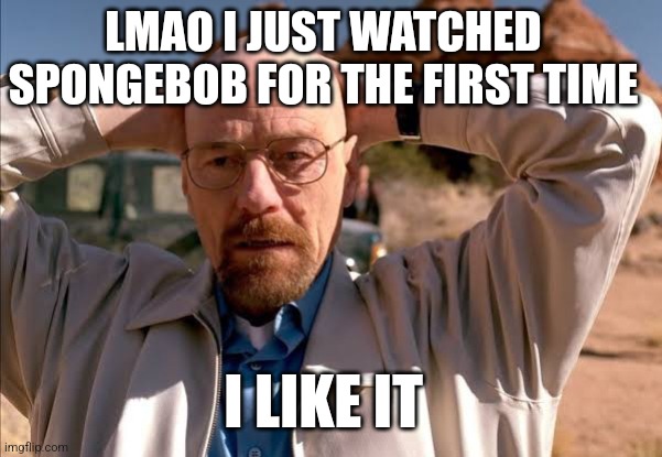 are you ready kids? | LMAO I JUST WATCHED SPONGEBOB FOR THE FIRST TIME; I LIKE IT | image tagged in flabbergasted walt | made w/ Imgflip meme maker