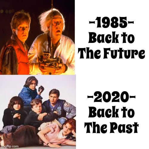 Back to The Future | -1985- Back to The Future; -2020- Back to The Past | image tagged in memes,drake hotline bling,back to the future,2000s,1980's,memories | made w/ Imgflip meme maker