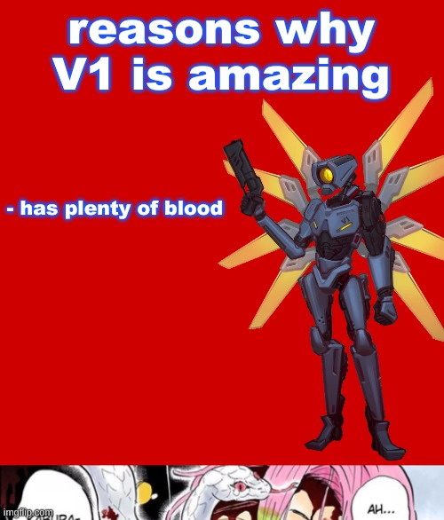 reasons why V1 is amazing - has plenty of blood | made w/ Imgflip meme maker