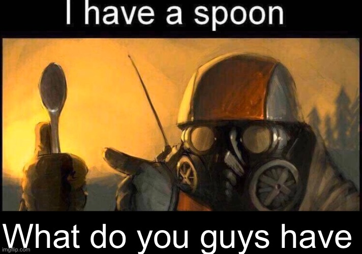 I have a spoon | What do you guys have | image tagged in i have a spoon | made w/ Imgflip meme maker