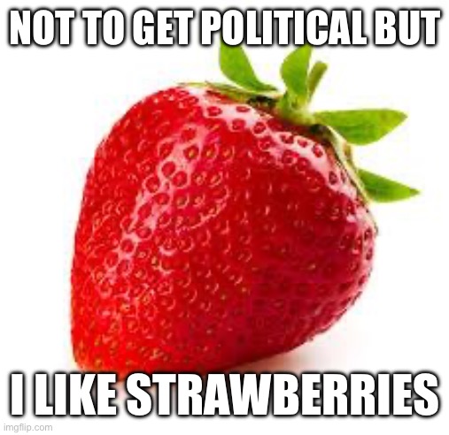 Strawberry | NOT TO GET POLITICAL BUT; I LIKE STRAWBERRIES | image tagged in strawberry | made w/ Imgflip meme maker
