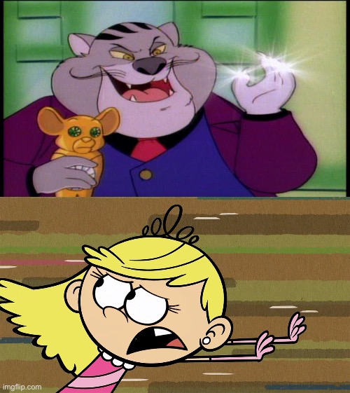 Lola Loud Bring a Chased by Fat Cat | image tagged in the loud house,disney,deviantart,80s,disney plus,memes | made w/ Imgflip meme maker