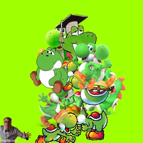 That's a lot of yoshies! | image tagged in memes,blank transparent square,yoshi | made w/ Imgflip meme maker