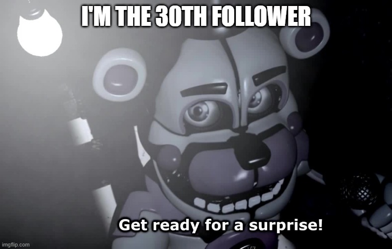 Get ready for a surprise! | I'M THE 30TH FOLLOWER | image tagged in get ready for a surprise | made w/ Imgflip meme maker